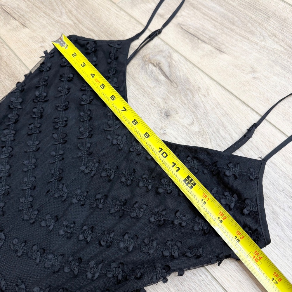 90s HTF Betsey Johnson Black Mesh Midi Dress Fit Flare Basque Whimsigoth Y2K 6 - Picture 14 of 16